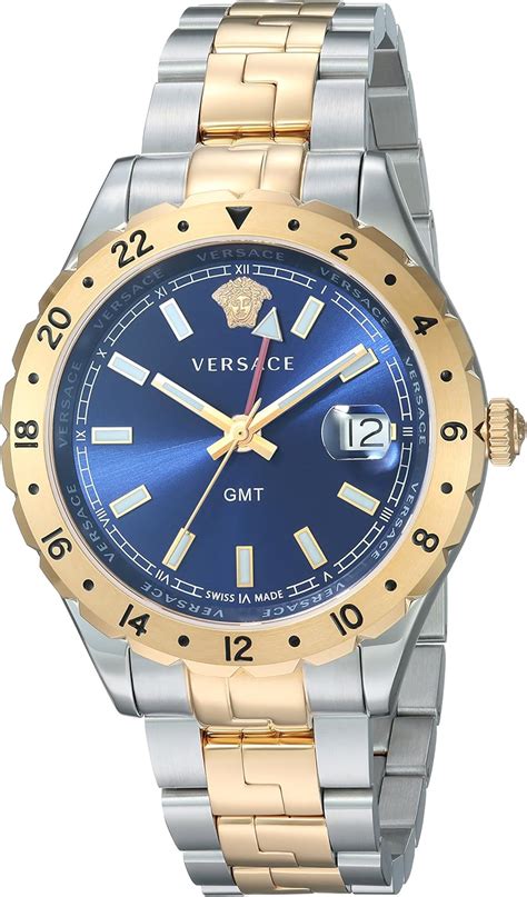 versace herren-armbanduhr analog quarz zweifarbig edelstahl v11060017